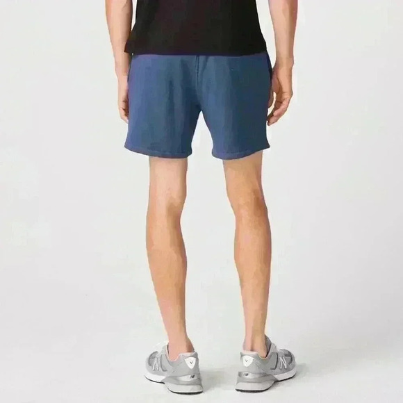 Monrow Men's Blue Steel Elastic Waistband Drawstring Supersoft Gym Shorts Sz XL - Picture 2 of 10